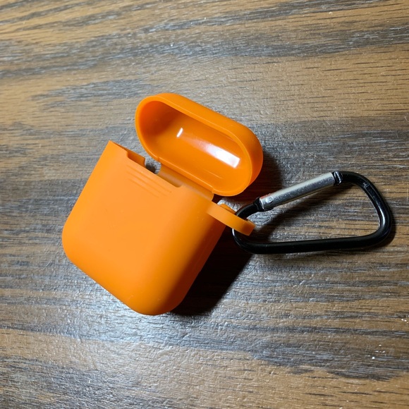 🧡Orange AirPods Case with carabiner clip🧡 - Picture 2 of 3